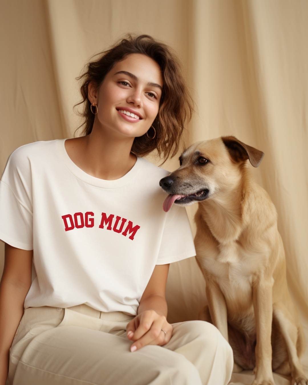 Organic Shirt 'DOG MUM' | Natural Raw