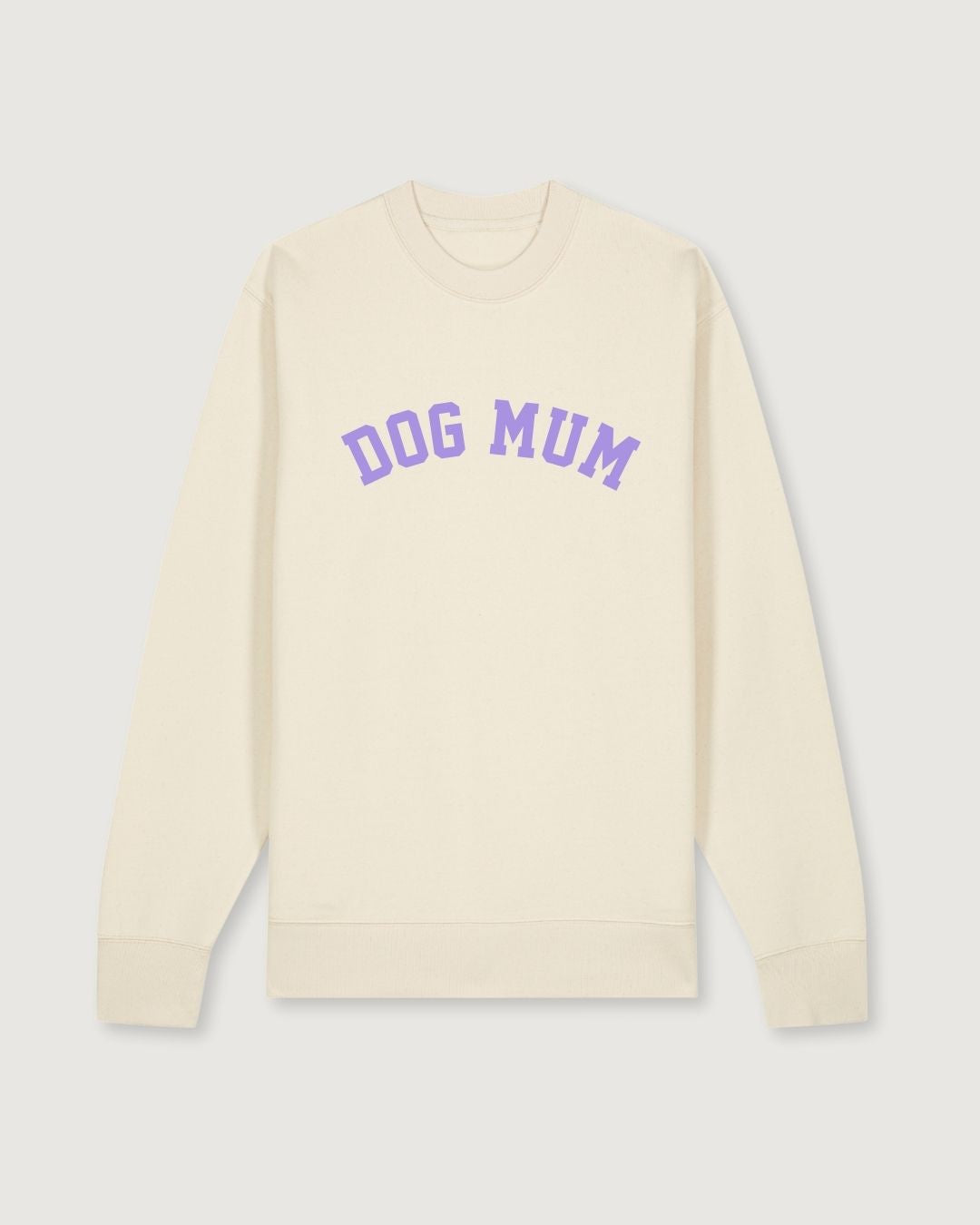 Premium Organic Sweatshirt 'DOG MUM' Lavendel | Vintage White