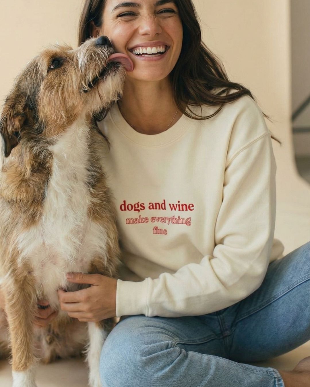 Premium Organic Sweatshirt 'dogs & wine'