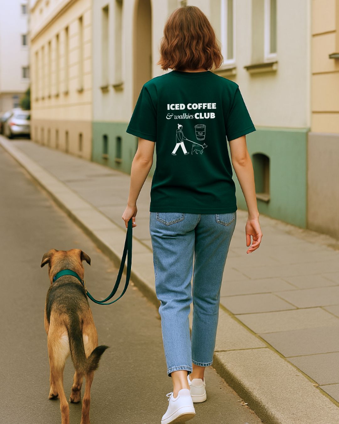 Limited | Organic Shirt 'iced coffee & walkies club' | Bottle Green