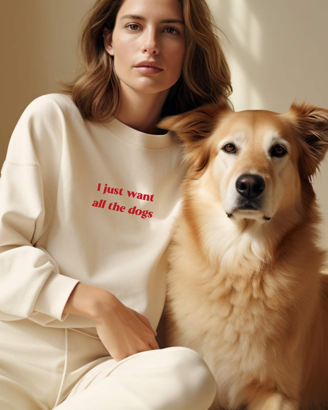 Premium Organic Sweatshirt 'I just want all the dogs'