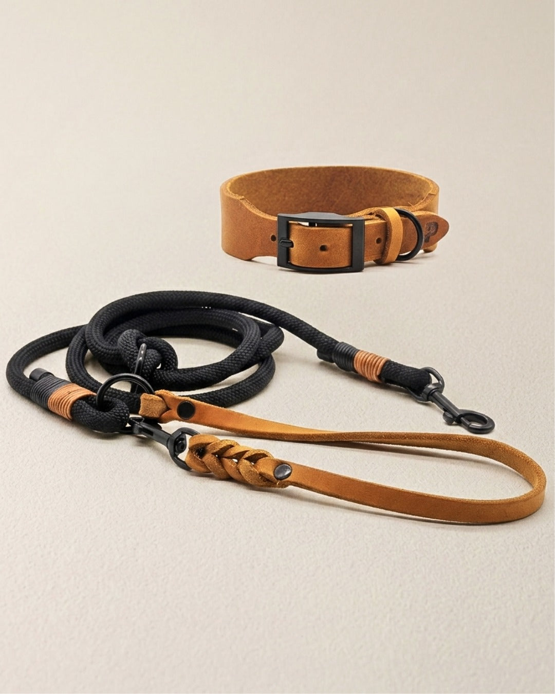 Set | Lederhalsband & Tauleine 'Baya'