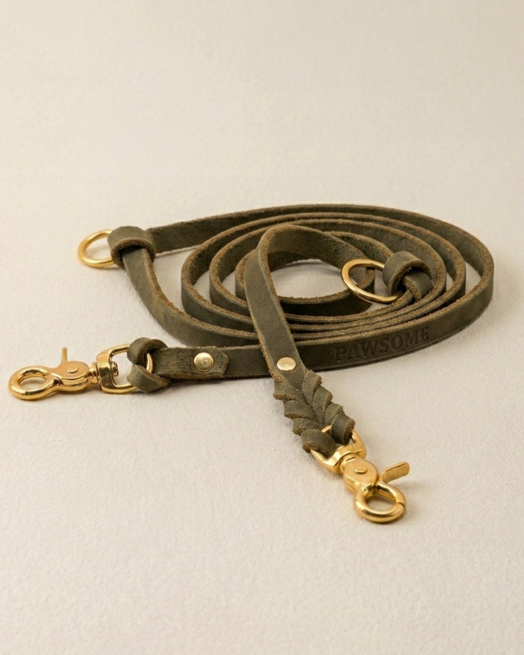 Lederleine 'Bjarki' in Olive