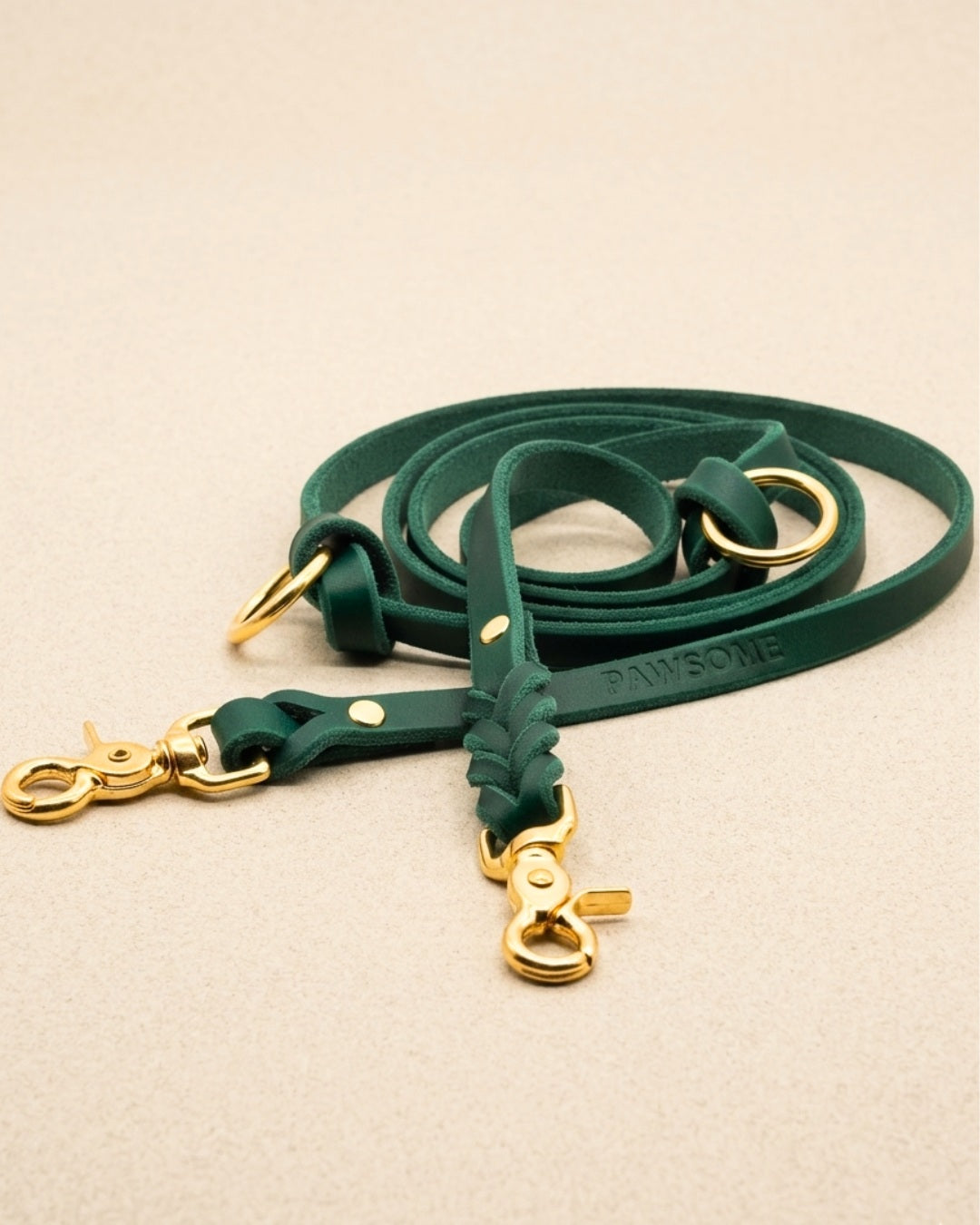 Lederleine 'Bjarki' in Petrol