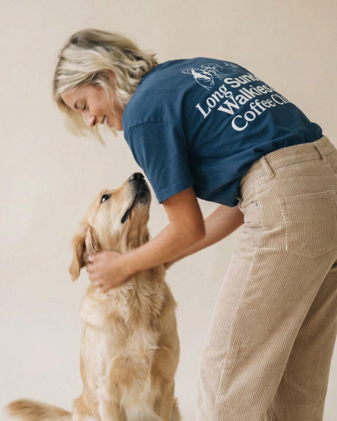 Limited | Organic Shirt 'long sunday walkies & coffee club' | deep teal