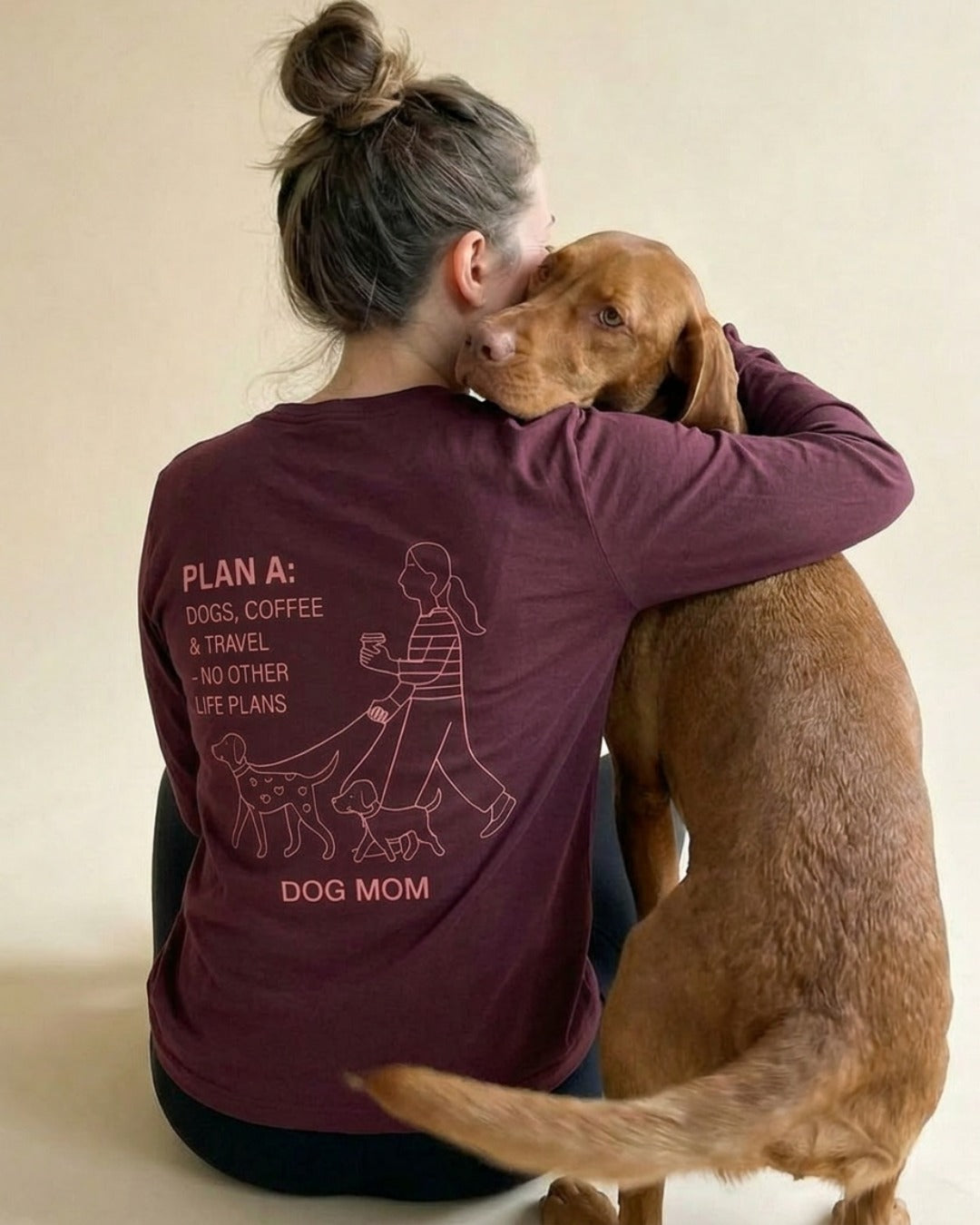 Limited | Longsleeve 'no other life plans' in Red Brown