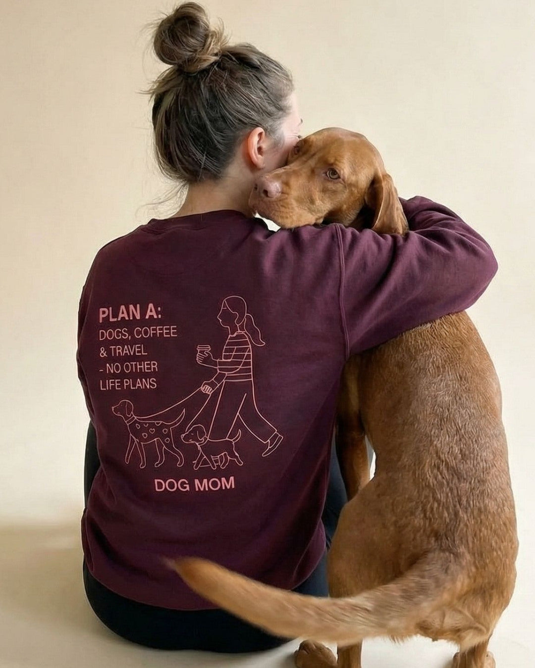 Limited | Organic Sweatshirt 'no other life plans' | Red Brown