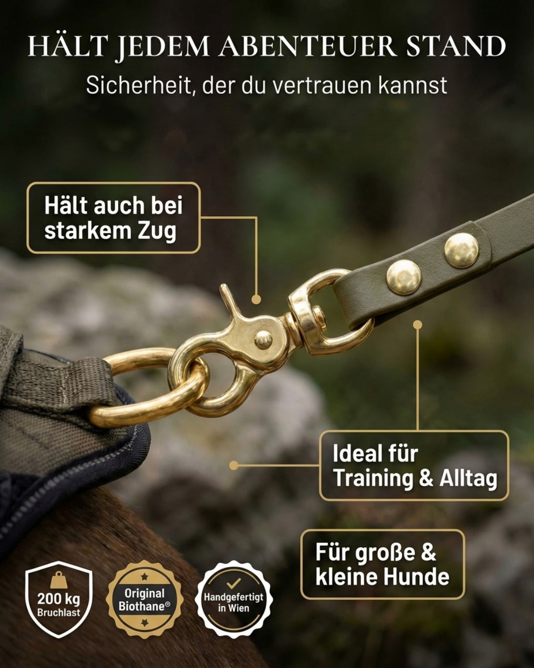 Wasserfeste Schleppleine aus Biothane