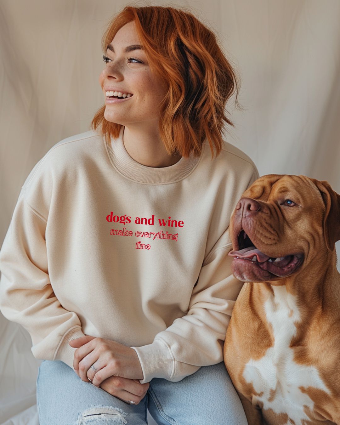 Premium Organic Sweatshirt 'dogs & wine'