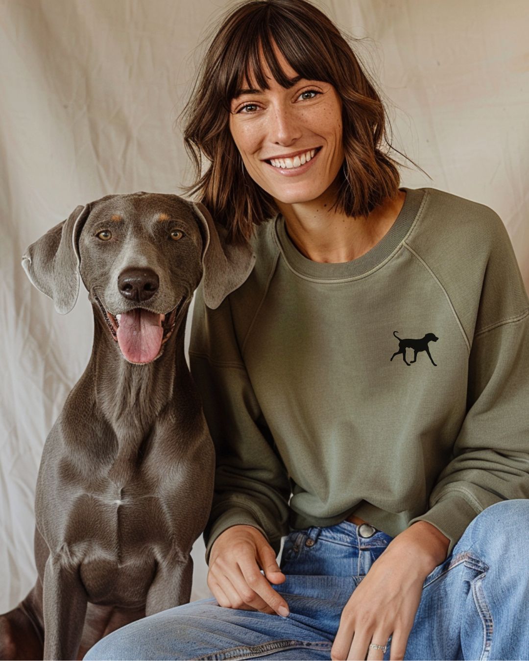 Premium Organic Sweatshirt mit deiner Hunderasse | Forest Green