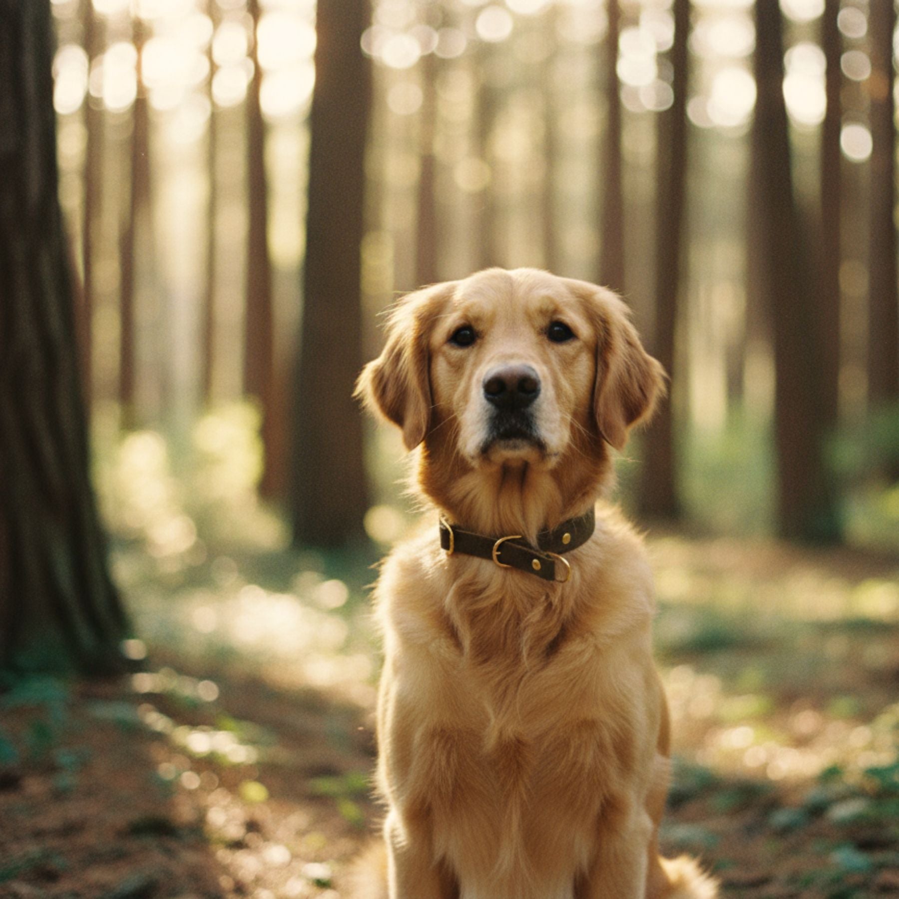 Zugstopp-Halsband aus Fettleder 'Olive'